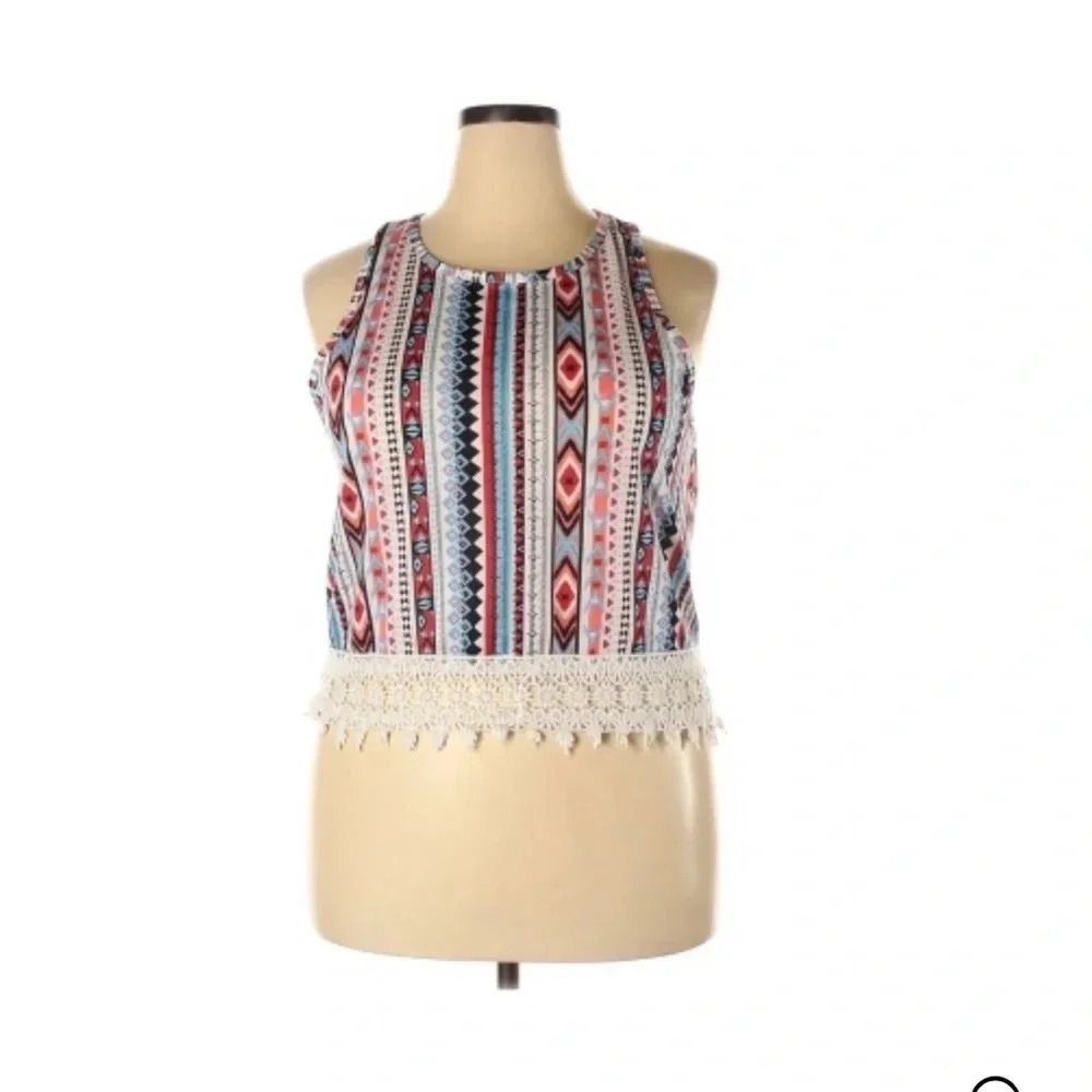 Xhilaration stripped boho sleeveless Top